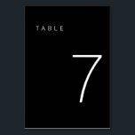 Modern Minimalist Black and White Table Number 7<br><div class="desc">This Modern Minimalist Table Number is perfect for wedding table numbers or any table number party needs! Fully customizable!</div>