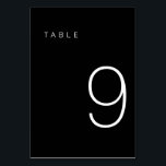 Modern Minimalist Black and White Table Number 9<br><div class="desc">This Modern Minimalist Table Number is perfect for wedding table numbers or any table number party needs! Fully customizable!</div>