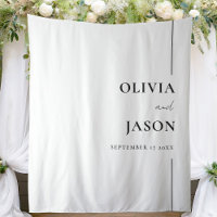 Modern Minimalist Black and White Wedding Backdrop
