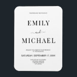 Modern Minimalist Black and White Wedding Invitati Magnet<br><div class="desc">Modern minimalist black and white wedding invitation. Personalize all text and colours in this simple and modern wedding invitation.</div>