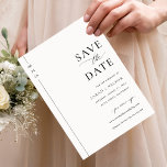 Modern Minimalist Black and White Wedding Save The Date<br><div class="desc">Mark your calendars with our Modern Formal Black & White Elegant Unique Wedding Save the Date. This sleek, minimalist design highlights your special day's details in an elegant black and white palette. Perfect for a sophisticated celebration, it sets the tone with classic elegance, building anticipation and excitement for your upcoming...</div>
