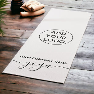 modern minimalist black and white yoga logo mat