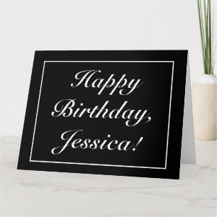 Modern Minimalist Black Birthday Folded Greeting Card