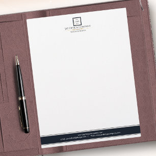 Modern Minimalist Black Border Business Logo Letterhead