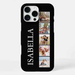 Modern Minimalist Black Custom Photo Monogram iPhone 16 Pro Max Case