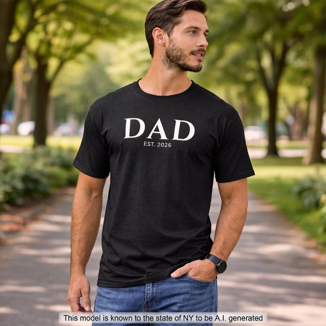 Modern Minimalist Black Dad Established  T-Shirt (Creator Uploaded)