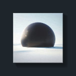 Modern Minimalist Black Dome Art - Abstract Futuri Canvas Print<br><div class="desc">A captivating minimalist digital artwork featuring a massive, finely textured black dome resting on a pristine white, undulating landscape. The composition emphasizes clean lines, stark contrast, and a sense of otherworldly silence and scale. This sophisticated and futuristic piece is perfect for contemporary galleries, modern living rooms, or any space seeking...</div>