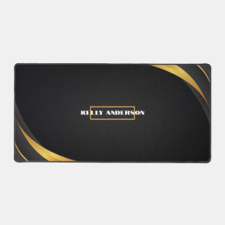 Modern Minimalist Black & Gold Pattern with Custom