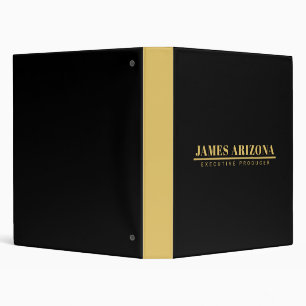 Modern Minimalist Black Gold Professional Trendy Binder