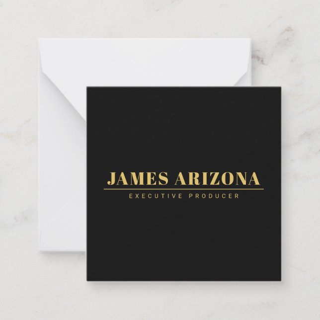 Modern Minimalist Black Gold Professional Trendy Card (Front)
