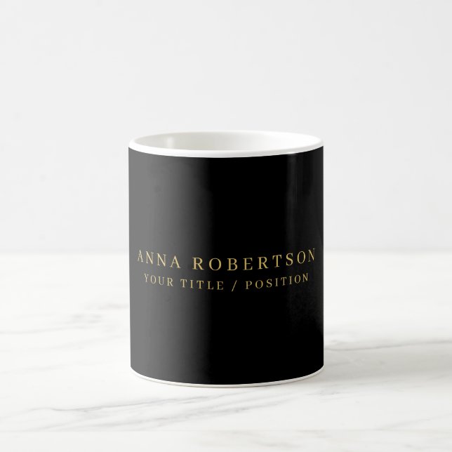 Modern Minimalist Black Gold Professional Trendy Coffee Mug (Center)