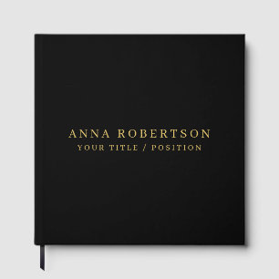 Modern Minimalist Black Gold Professional Trendy Guest Book