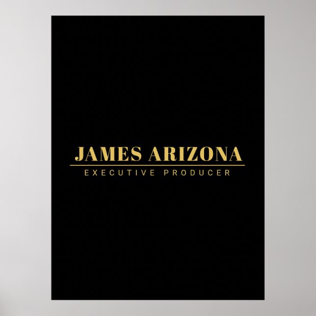 Modern Minimalist Black Gold Professional Trendy Poster (Front)