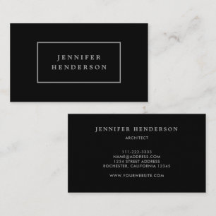 Modern minimalist black grey professional business card