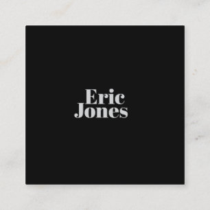Modern minimalist black & grey professional square business card
