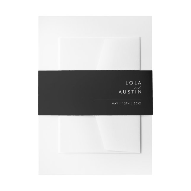 Modern Minimalist | Black Invitation Belly Band (Front Example)