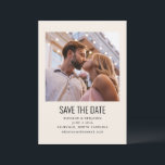 Modern Minimalist Black Ivory Photo Wedding Save The Date<br><div class="desc">Modern Minimalist Black Ivory Photo Wedding Save the Date</div>