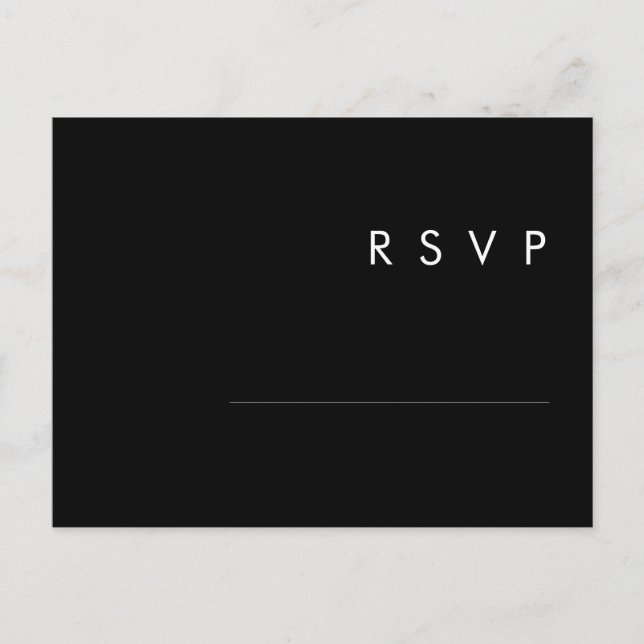 Modern Minimalist Black Menu Choice RSVP Postcard (Front)