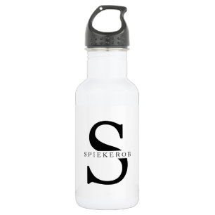 Modern Minimalist Black Personalized Name 532 Ml Water Bottle