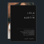 Modern Minimalist Black | Photo Wedding Invitation<br><div class="desc">This modern minimalist black | photo wedding invitation is perfect for your classy boho --. Its simple, unique abstract design accompanied by a contemporary minimal script and a black and white colour palette gives this product a feel of elegant formal luxury while staying simplistic, chic bohemian. Keep it as is,...</div>