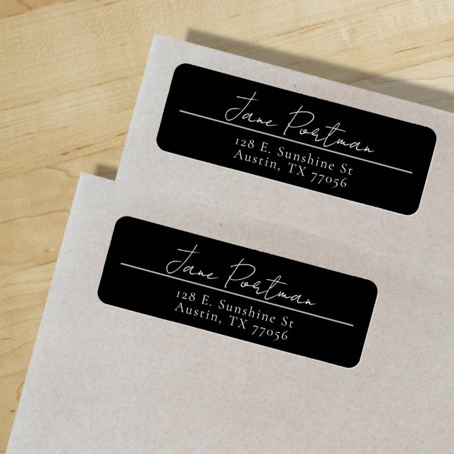 Modern Minimalist Black Return Address Label (Creator Uploaded)