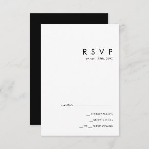 Modern Minimalist Black RSVP Card