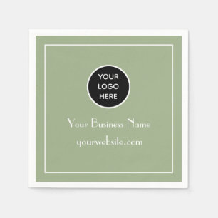 Modern Minimalist Black Sage Business logo Modern Napkin