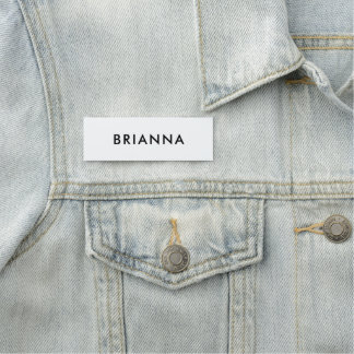Modern Minimalist Black Script Custom Professional Name Tag