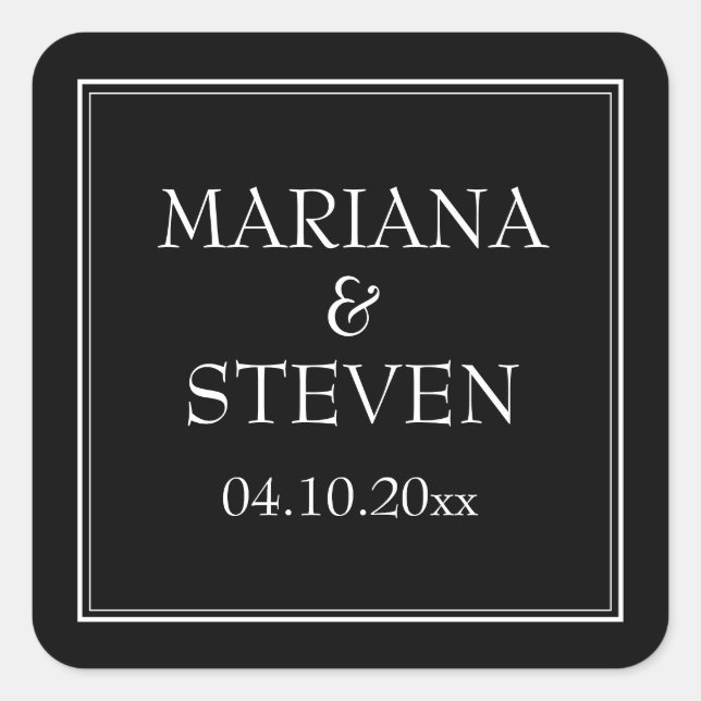 Modern Minimalist Black Square Sticker (Front)