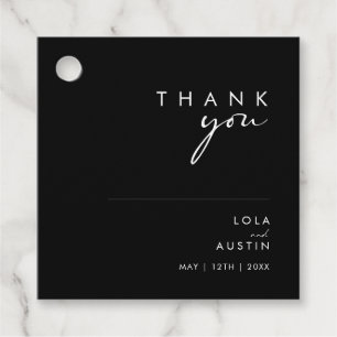 Modern Minimalist   Black Thank You Favour Tags