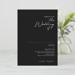 Modern Minimalist Black The Wedding Of Invitation