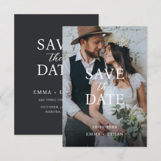 Modern Minimalist Black Tie Save The Date