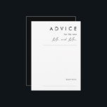 Modern Minimalist | Black Wedding Advice Card<br><div class="desc">This modern minimalist | black wedding advice card is perfect for your classy boho wedding. Its simple, unique abstract design accompanied by a contemporary minimal script and a black and white colour palette gives this product a feel of elegant formal luxury while staying simplistic, chic bohemian. Keep it as is,...</div>
