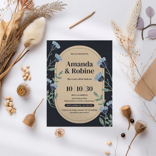 Modern Minimalist Black Wedding Invitation (Creator Uploaded)