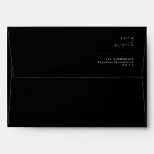 Modern Minimalist   Black Wedding Invitation Envelope