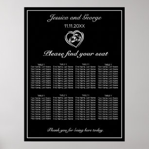 Modern Minimalist Black Wedding Seating Chart