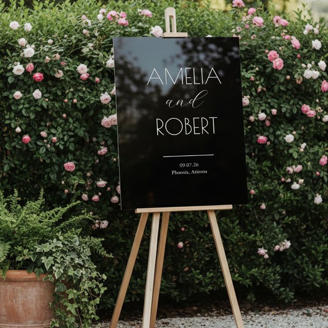 Modern Minimalist Black Wedding Welcome (Créateur téléchargé)