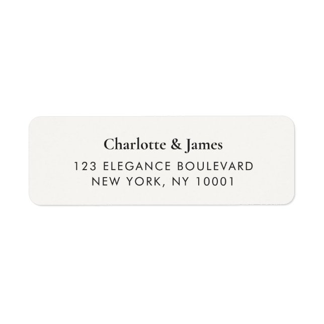 Modern Minimalist Black & White Address Label (Front)