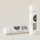 Modern Minimalist Black White Custom logo QR Code