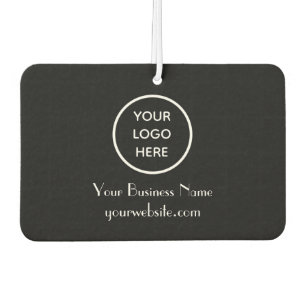 Modern Minimalist Black White Custom logo QR Code Air Freshener