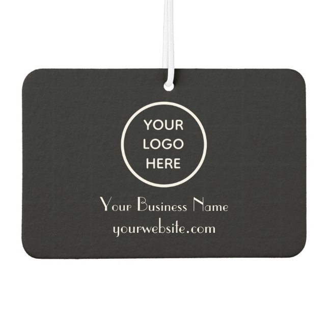 Modern Minimalist Black White Custom logo QR Code Air Freshener (Front)