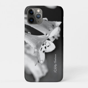 Modern Minimalist Black & White Flower with ursign iPhone 11 Pro Case