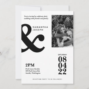 Modern Minimalist Black & White Invitation