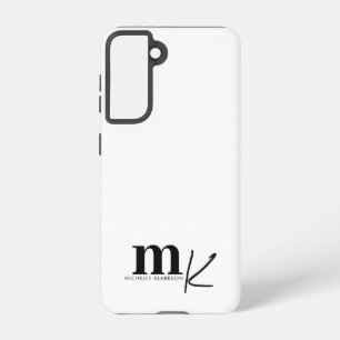 Modern Minimalist Black White Monogram Samsung Galaxy Case