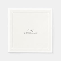 Modern Minimalist Black & White Napkin