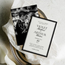 Modern Minimalist Black & White Photo Wedding