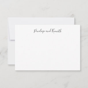 Modern Minimalist Black White Script Typography Thank You Card