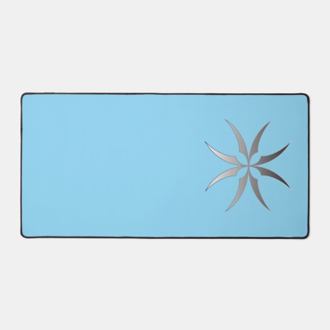 Modern Minimalist Black & White Tech Desk MatGeome Mat (Front)