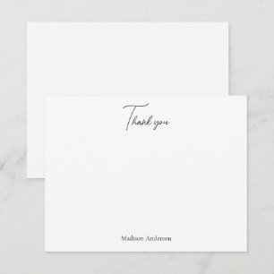 Modern Minimalist Black & White Thank You Card