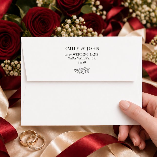 Modern Minimalist Black & White Wedding Envelope (Creator Uploaded)